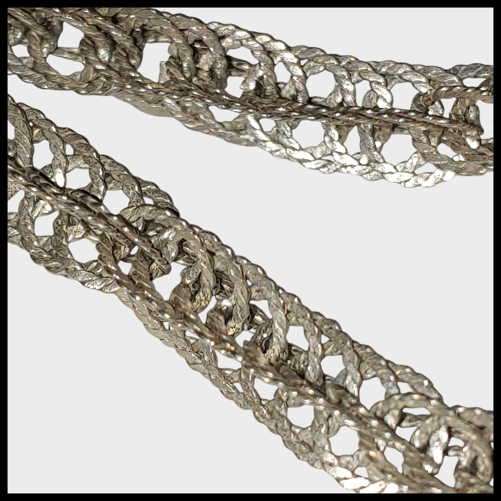 Vintage Guatemalan Sterling Wedding Necklace Teardrop Pendant Multi-Link Chain - Picture 8 of 12